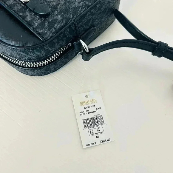 Michael kors purse Jet Set Large East/West Chain crossbody bag black signature - Picture 6 of 8